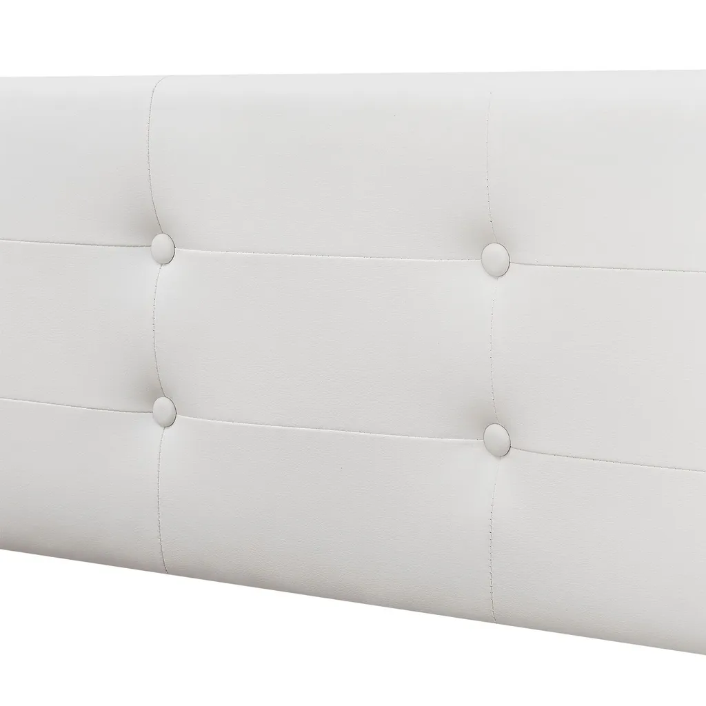 Juskys Polsterbett Marbella 140x200 Cm Mit Bettkasten & Lattenrost – Bettgestell Aus Kunstleder Und Holz – Bett Jugendbett Weiß – Bild 12